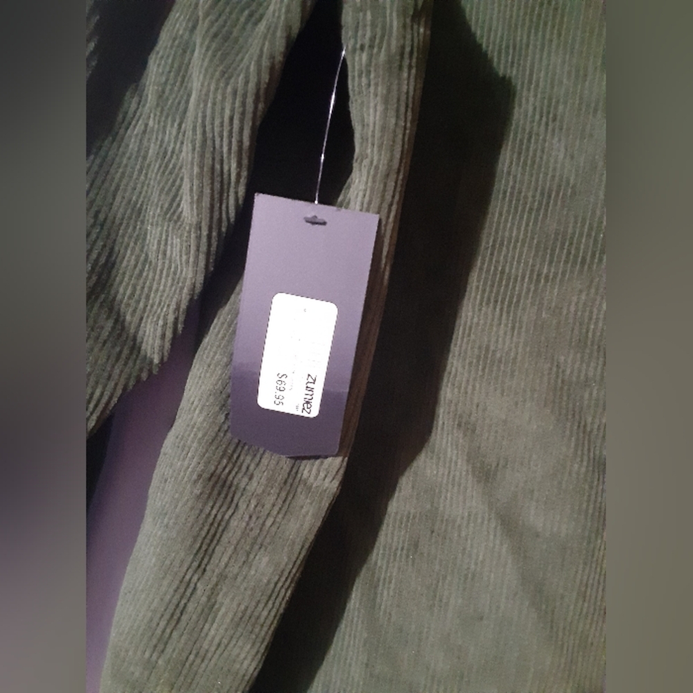 Empyre NWT  Men's Corduroy Hooded Jacker Green Zip Up With Pokets XL - Picture 6 of 9